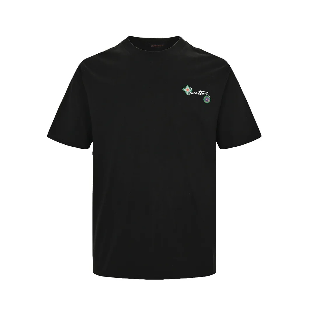Louis Vuitton/Louis Vuitton floral letter embroidered short sleeves